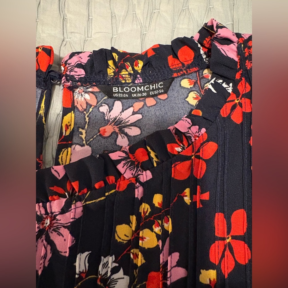 BLOOMCHIC 
Sweet Floral Blouse, Navy 22-24 - Picture 7 of 10